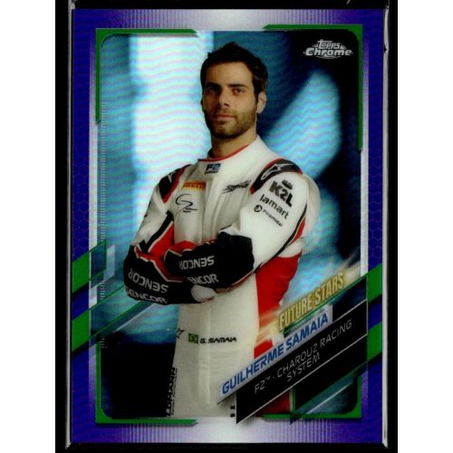 2021 Topps Chrome Formula 1 Racing Purple/Green Refractor #71 Guilherme Samaia