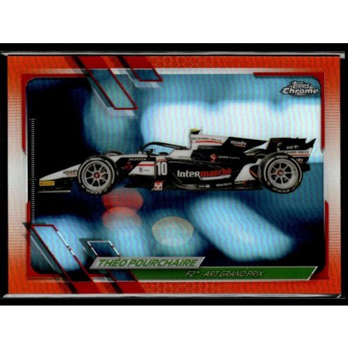 2021 Topps Chrome Formula 1 Racing Orange/Red Refractor #136 Théo Pourchaire