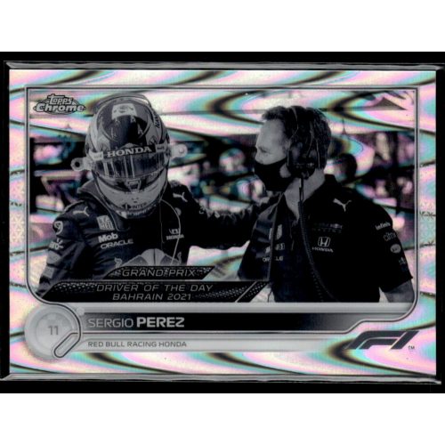 2022 Topps Chrome Formula 1 Racing Black & White RayWave Refractor #173 Sergio Perez