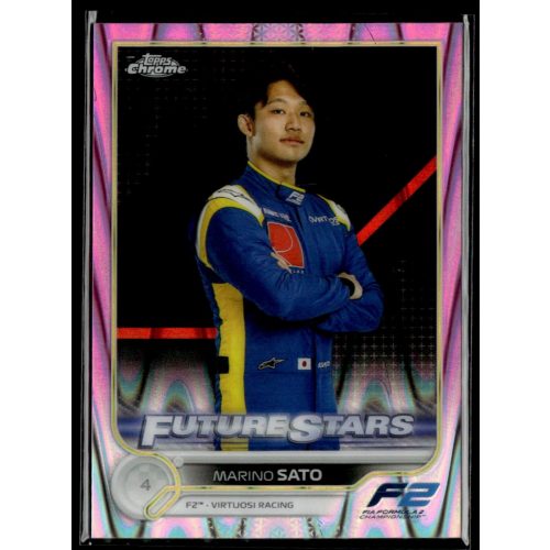 2022 Topps Chrome Formula 1 Racing Future Stars - Pink RayWave Refractor #80 Marino Sato 72/75