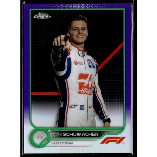 2022 Topps Chrome Formula 1 Racing Purple/Green Refractor #69 Mick Schumacher