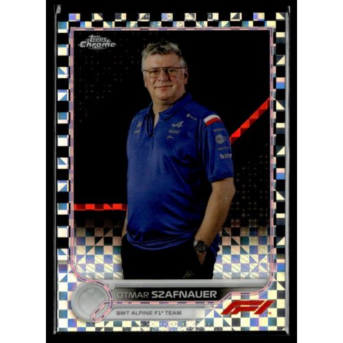 2022 Topps Chrome Formula 1 Racing F1 CREW TEAM - Checker Flag X-Fractor #102 Otmar Szafnauer