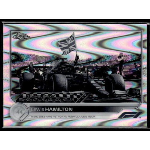 2022 Topps Chrome Formula 1 Black and White RayWave Refractors GRAND PRIX WINNERS #160 Lewis Hamilton