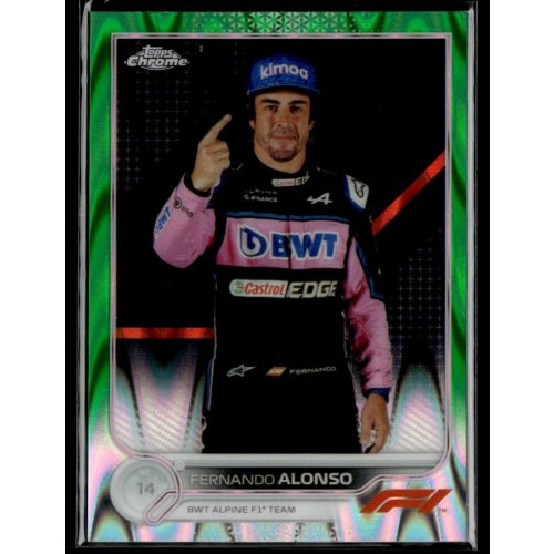 2022 Topps Chrome Formula 1 Green RayWave Refractors F1 DRIVERS #13 Fernando Alonso 70/99