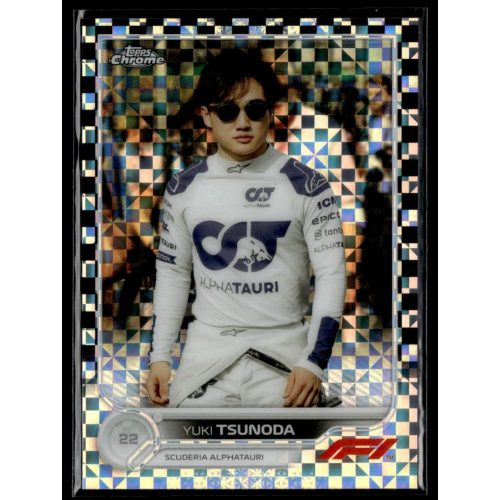 2022 Topps Chrome Formula 1 Checker Flag Refractors F1 DRIVERS #64 Yuki Tsunoda