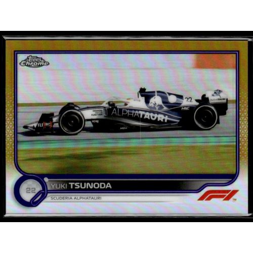 2022 Topps Chrome Formula 1 Gold Purple Refractors F1 DRIVERS #122 Yuki Tsunoda