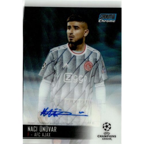 2020-21 Topps Stadium Club Chrome UEFA Champions League Autograph Blue Wave #CA-NU Naci Ünüvar 30/75