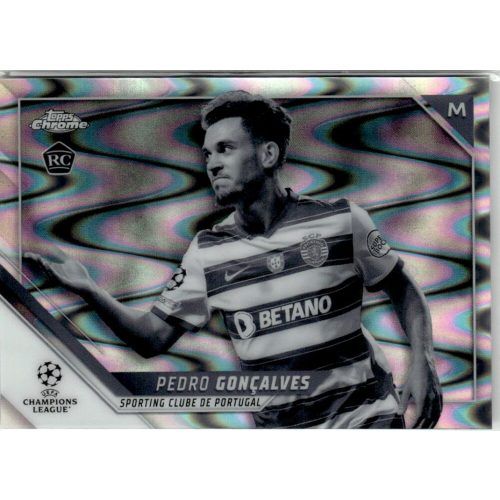 2021-22 Topps Chrome UEFA Champions League Black & White Ray Wave #199 Pedro Gonçalves