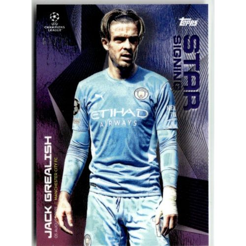 2021 Topps UEFA Champions League Summer Signings Purple Star Signing #JG Jack Grealish 05/25