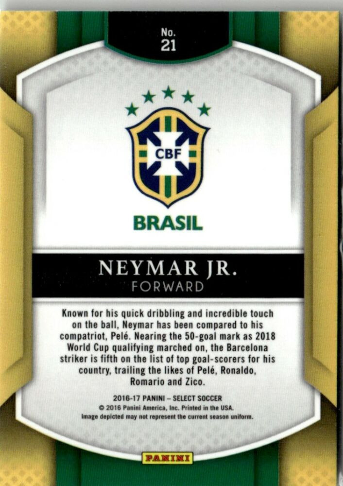 2016-17 Panini Select Terrace Silver Prizm #21 Neymar Jr.