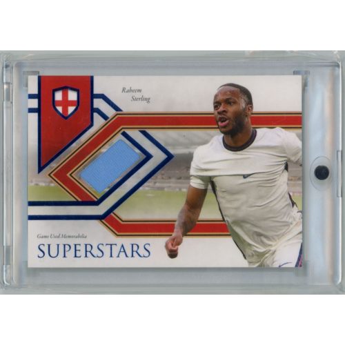 2021 Futera Unique World Football Superstars Relics - Sapphire #SS24 Raheem Sterling 07/15