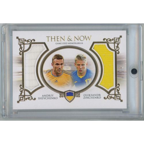 2021 Futera Unique World Football Then & Now Duo Relics #TN17 Andriy Shevchenko & Oleksandr Zinchenko 08/23