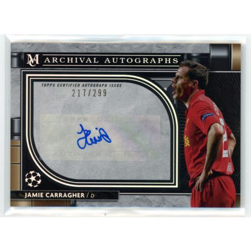 2021 Topps Museum Collection UEFA Champions League Archival Autographs #AA-JC Jamie Carragher 217/299