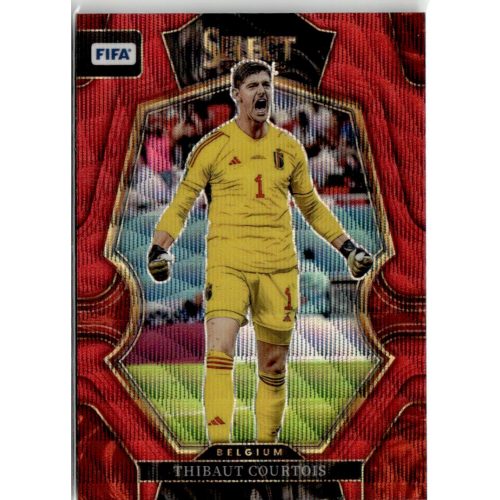 2022 Select FIFA Soccer Mezzanine Red Wave Prizm #108 Thibaut Courtois