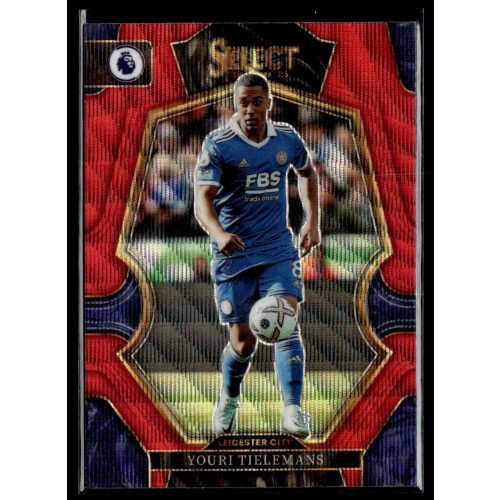 2022 Select Premier League Soccer Mezzanine Red Wave Prizm #162 Youri Tielemans