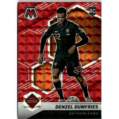 2021 Panini Mosaic Road to the FIFA World Cup Qatar Red Mosaic Prizm #171 Denzel Dumfries