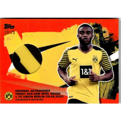 2021 Topps Borussia Dortmund Trading Cards Set Relics PATCH #RC-YM Youssoufa Moukoko 20/25