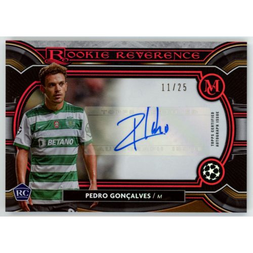 2021 Topps Museum Collection UEFA Champions League Rookie Reverence Autographs Ruby #RRA-PG Pedro Goncalves 11/25