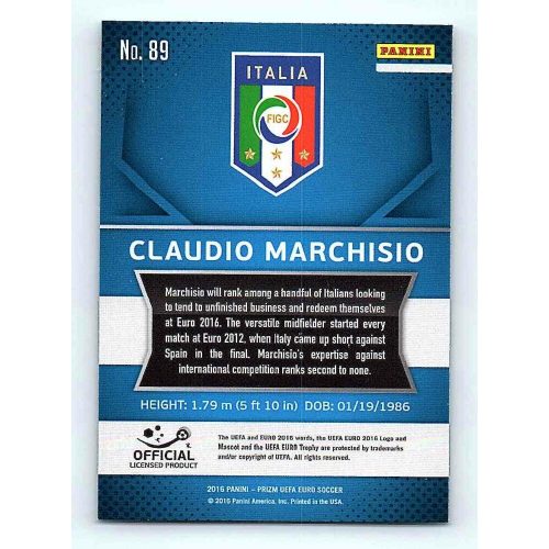 2016 Panini Panini Uefa Euro Prizm Base #89 Claudio Marchisio