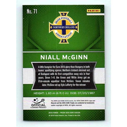 2016 Panini Panini Uefa Euro Prizm Base #71 Niall McGinn