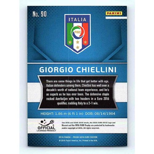 2016 Panini Panini Uefa Euro Prizm Base #90 Giorgio Chiellini