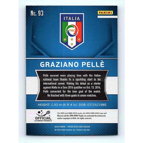 2016 Panini Panini Uefa Euro Prizm Base #93 Graziano Pelle