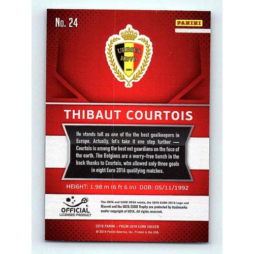 2016 Panini Panini Uefa Euro Prizm Base #24 Thibaut Courtois