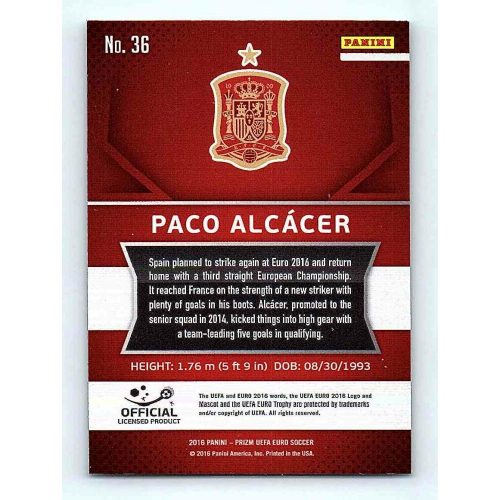 2016 Panini Panini Uefa Euro Prizm Base #36 Paco Alcacer