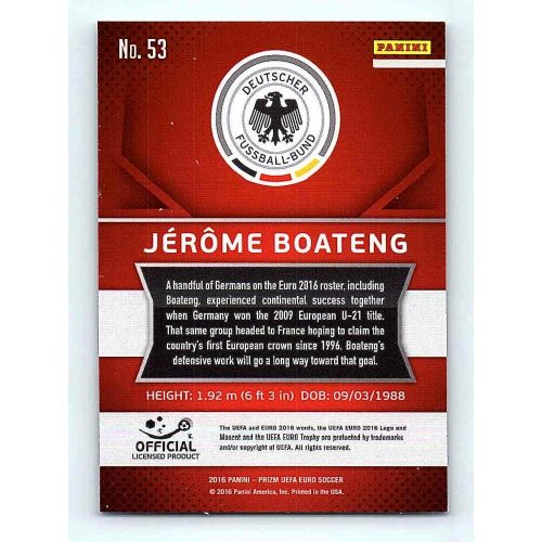 2016 Panini Panini Uefa Euro Prizm Base #53 Jerome Boateng