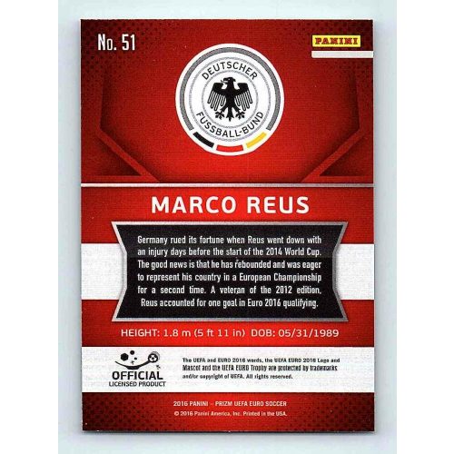 2016 Panini Panini Uefa Euro Prizm Base #51 Marco Reus