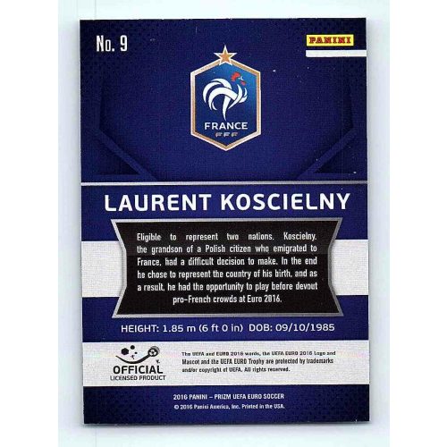 2016 Panini Panini Uefa Euro Prizm Base #9 Laurent Koscielny