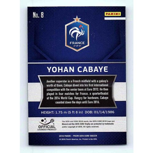 2016 Panini Panini Uefa Euro Prizm Base #8 Yohan Cabaye