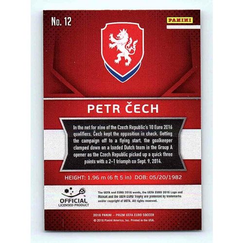 2016 Panini Panini Uefa Euro Prizm Base #12 Petr Cech