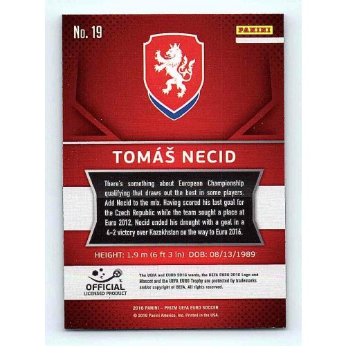 2016 Panini Panini Uefa Euro Prizm Base #19 Tomas Necid