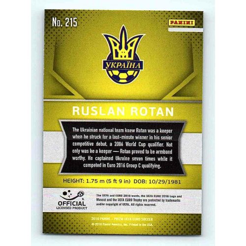 2016 Panini Panini Uefa Euro Prizm Base #215 Ruslan Rotan