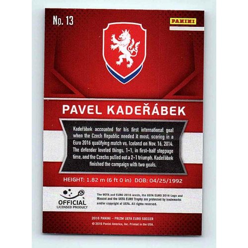 2016 Panini Panini Uefa Euro Prizm Base #13 Pavel Kaderabek