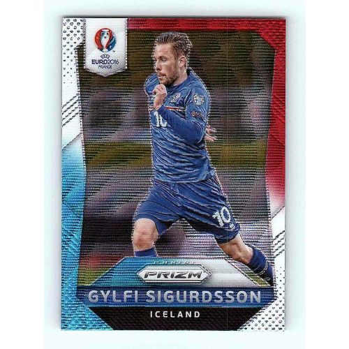 2016-17 Panini Uefa Euro Prizm Base Red & Light Blue Prizms #108 Gylfi Sigurdsson