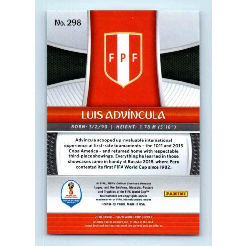 2017-18 Panini Prizm World Cup Soccer Base #298 Luis Advincula