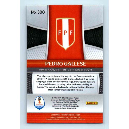 2017-18 Panini Prizm World Cup Soccer Base #300 Pedro Gallese