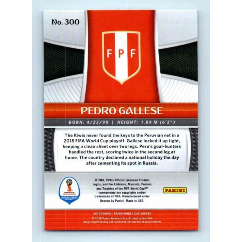 2017-18 Panini Prizm World Cup Soccer Base #300 Pedro Gallese