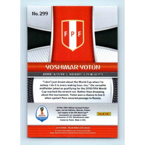 2017-18 Panini Prizm World Cup Soccer Base #299 Yoshimar Yotun