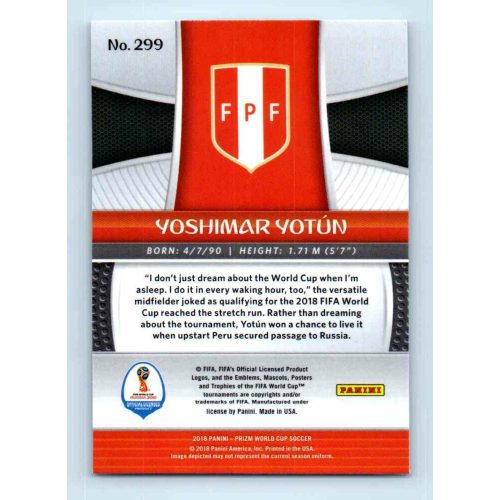 2017-18 Panini Prizm World Cup Soccer Base #299 Yoshimar Yotun