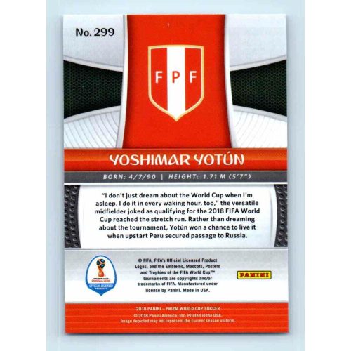 2017-18 Panini Prizm World Cup Soccer Base #299 Yoshimar Yotun