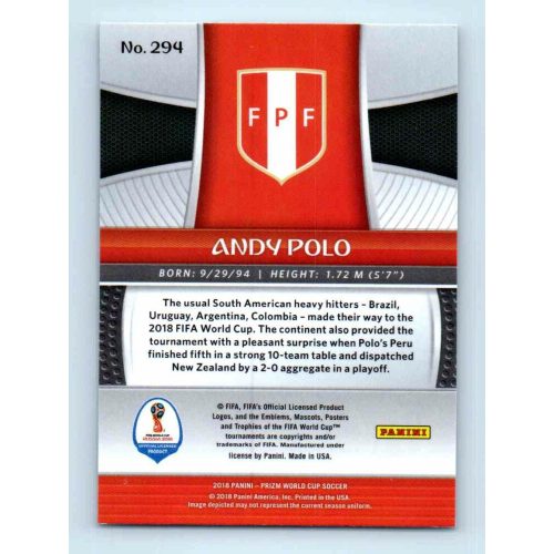 2017-18 Panini Prizm World Cup Soccer Base #294 Andy Polo