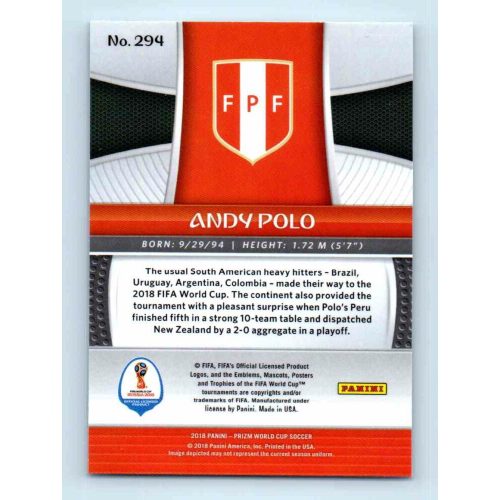 2017-18 Panini Prizm World Cup Soccer Base #294 Andy Polo