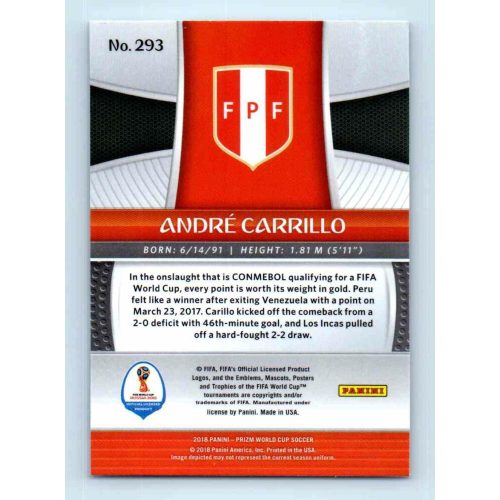 2017-18 Panini Prizm World Cup Soccer Base #293 Andre Carrillo