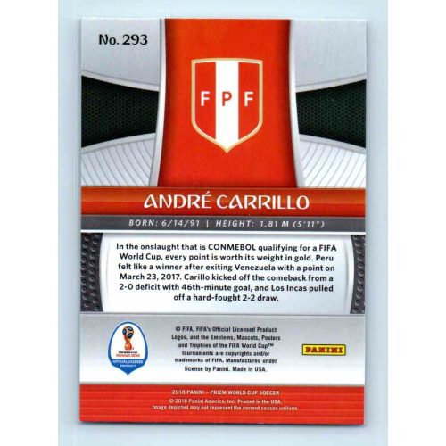 2017-18 Panini Prizm World Cup Soccer Base #293 Andre Carrillo