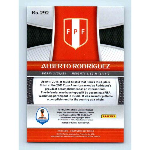 2017-18 Panini Prizm World Cup Soccer Base #292 Alberto Rodriguez