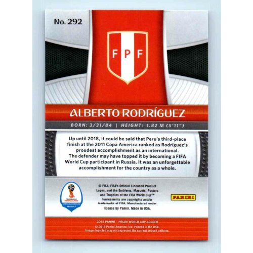 2017-18 Panini Prizm World Cup Soccer Base #292 Alberto Rodriguez