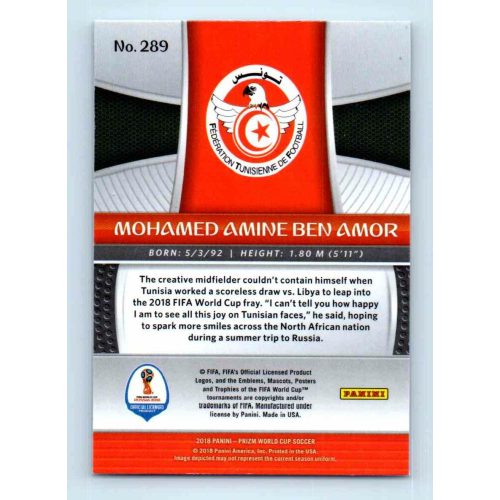 2017-18 Panini Prizm World Cup Soccer Base #289 Mohamed Amine Ben Amor